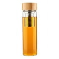 thumbnail image 3 of DSHTea bottle with strainer 450 ml, double-walled tea maker glass, insulated, tea glass bottle, tea bottle drinking bottle, thermos bottle glass, tea mug to go, teapot glass with bamboo lid, 3 of 8