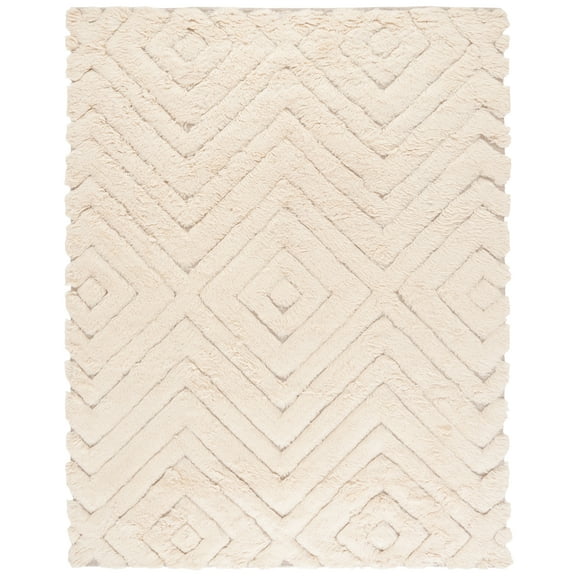 SAFAVIEH Casablanca Ladonna Diamond Wool Area Rug, Beige, 8' x 10'