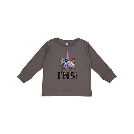 

Inktastic 5th Birthday Unicorn Party 5 Year Old Girl Gift Toddler Toddler Girl Long Sleeve T-Shirt