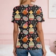 thumbnail image 5 of OIOLOYJM Easter Tops for Women Holiday Bunny Egg Print Henley Shirts Trendy Button V-Neck Short Sleeve T Shirts Spring Basic Shirts Multicolor 3XL, 5 of 6
