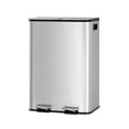 thumbnail image 1 of Twister.CK 16 Gallon Stainless Steel Dual Trash Can with Lid, Step-on Recycling Garbage Cans with Inner Buckets, for Kitchen, Bathroom, Silver, 1 of 6