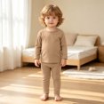 thumbnail image 5 of YWIYIUD Toddler Baby Boys Pajamas Sets Solid Color Long Sleeve Sleepwear Tops and Pants Outfits 2 Piece Soft Thermal Underwear Suit Warm Clothes Set for Fall Winter Baby Boy Outfits 6-7 Years, 5 of 8