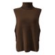 thumbnail image 2 of Gibobby Sueter Dama Chaleco sin mangas con cuello de punto de color liso para mujer (Coffee, XL), 2 of 4