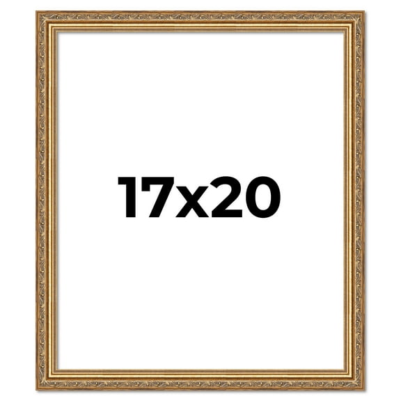 17x20 Frame Gold Solid Wood Picture Frame Width 1.25 Inches | Interior Frame Depth 0.375 Inches |