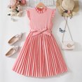 thumbnail image 2 of Bearichfupo Girls Fly Sleeve Casual Comfortable Cute Solid Color Pleated Dress, Sizes 7-8 Years, 2 of 6