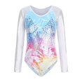 thumbnail image 3 of SILVERCELL Long Sleeve Shiny Gymnastics Leotards Sport Training Dancewear Ballet Leotards For Girls,5-12Y, 3 of 9