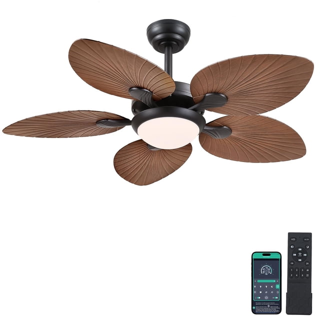Ventilador de techo Wiviniya Tropical de 44 pulgadas con luces y control remoto