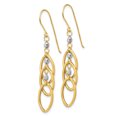 thumbnail image 2 of 14k Two-tone Oval & Bead Dangle Earrings TL471, 2 of 2