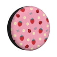 thumbnail image 1 of Fotbe Strawberry and Ladybugs Funda de Llanta de Repuesto con Estampado, Engrosada, Ajuste Universal para Jeep, Remolque, RV, SUV, Camión-15 inch, 1 of 6