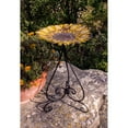 Metal 24 Inch Colorful Yellow Bird Bath