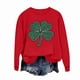 thumbnail image 5 of Ounisa St. Patrick's Day Sweatshirt for Women Clover Graphic T-Shirts Patty's Day Color Long Sleeves Tee Tops, 5 of 7