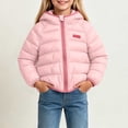 thumbnail image 3 of YUANxueke Boys Girls Puffer Jacket Zip up Hooded Winter Coat Winter Warm Outerwear,Pink,7-8 Years, 3 of 7