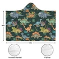 thumbnail image 3 of Wearable Blanket,DarkGreen Cartoon Dinosaurs Jungle Pattern Hooded Wearable Flannel Blanket for Adults & Teens,Winter Poncho Shawl Wrap Cape Cozy Anti-Pill,60"x80", 3 of 3