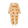 thumbnail image 3 of Nvse-2025 Cute Pumpkin Print Halloween Christmas Costume Matching Halloween Pajamas For Family Pumpkin Printed Zipper Hooded Long Sleeves Jumpsuit One-Piece PJS Jammies Sleepwear-Off White, 3 of 3