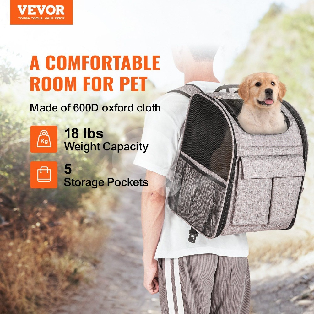 Rollable Pet Carrier with Removable Wheels, 600d Oxford Fabric Multi-Pocket Carrier Backpack Multi-Sided Breathable Viewable Window, Airline Approved for Dogs and Cats with Upgraded Wheels, Gray