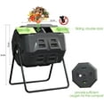 thumbnail image 4 of SQUEEZE master Compost Bin 43 Gallon Outdoor Tumbler composters Garden Tumbling or Rotating Compost Green Door, 4 of 6