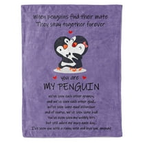 Funnil Fleece Throw Blanket Wedding Gifts for Women, Men-Anniversary, Engagement Romantic Gifts,50x60in Purple