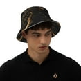thumbnail image 4 of Kll Black And Gold Fire Dragon Bucket Hat for Women Men Packable Travel Beach Sun Hat Outdoor Rave Accessories Reflective Fisherman Cap, 4 of 6
