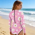thumbnail image 2 of Cethrio Girls One-Piece Swimsuit, Vacation Printed Summer Long Sleeve Kids Bathing Suit Multicolor Size 2-13T, 2 of 6