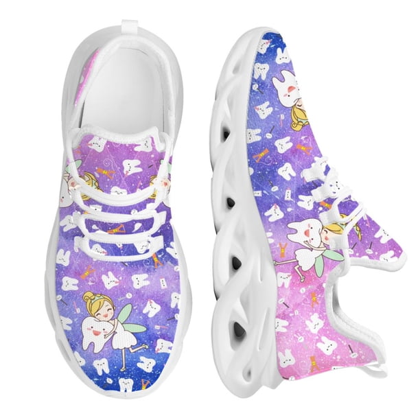 Zapatillas de plataforma ligeras y antideslizantes para mujer, con diseño de hada de los dientes rosa, nuevas y bonitas, para caminar y exteriores