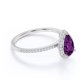 thumbnail image 3 of JeenMata Anillo de Compromiso de 1 Quilate con Piedra Natal de Febrero en Corte de Pera - Anillo de Bodas - Anillo de Halo - Anillo Pavé - Anillo de Promesa - Baño de Oro Blanco de 18 K sobre Plata, 3 of 6