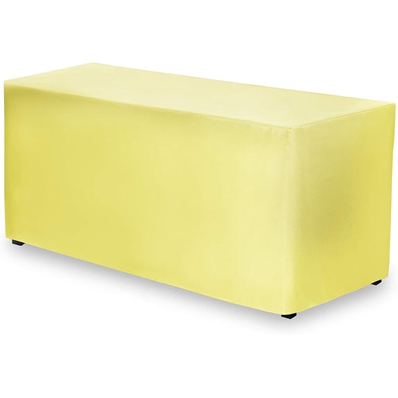 XIACOCO-Fitted Tablecloth - 72 X 30 Inch Yellow Fitted Table Cloth For 6 Foot Rectangle Table - Heavy Duty Washable Fabric - For 6 Ft Buffet Table Holiday Party Dinner Wedding & Trade Show