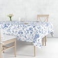 thumbnail image 6 of Blue Floral Tablecloth Vintage Flower Reusable Fabric Table Cloth 60 x 102 inch Waterproof Chinoiserie Hydrangea Branch Rectangle Tables Cover for Holiday Picnic Dinner Table Decor, 6 of 7