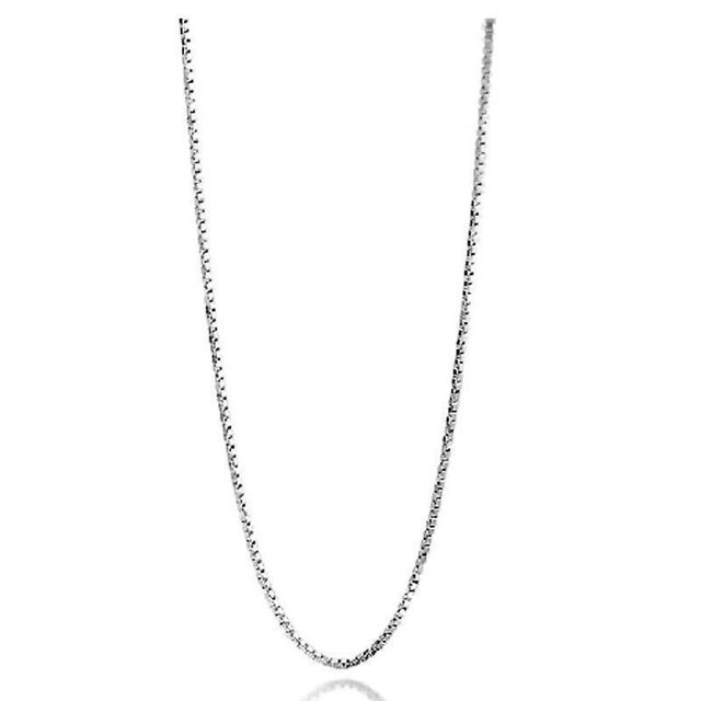 Collar de cadena torcida - cadena de caja de plata para hombres, collares de cadena para hombres, collares de cadena de acero inoxidable para hombres, mujeres y niños, 1 mm