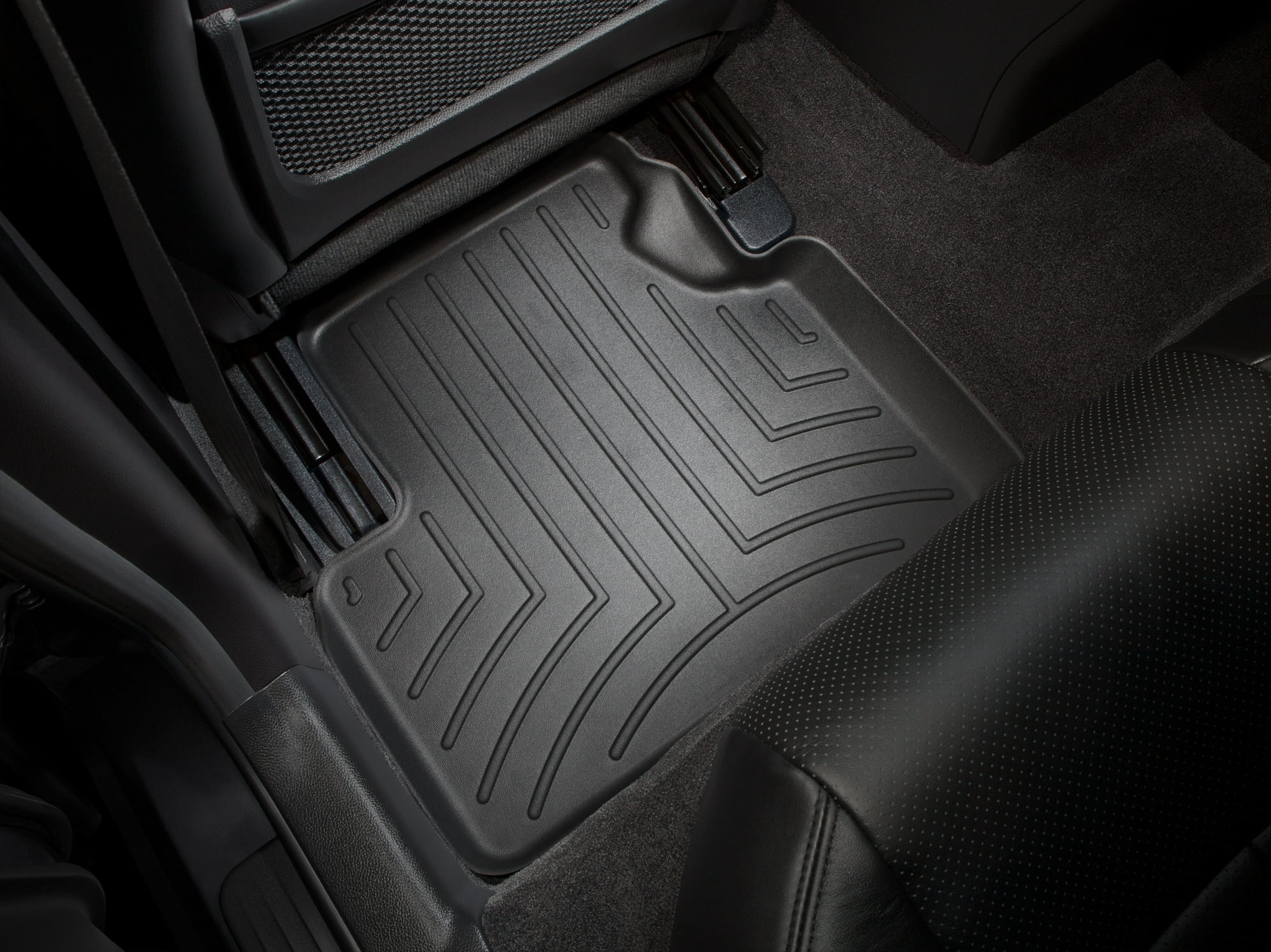 WeatherTech Custom Fit FloorLiners compatible with Infiniti Q40, Q60, G - 2nd Row (2-Piece Liner), Black