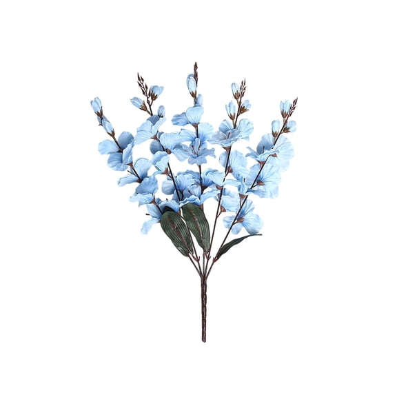 Blue Autumn 5 Branches Artificial Gladiolus Flowers Stems For Home Wedding Party Decoration Indoor Outdoor