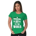 thumbnail image 3 of Christmas Bringing Joy to the World Womens Slim Fit Graphic Tee Brisco Brands S, 3 of 5