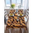 thumbnail image 3 of Black Orange Rectangle Tablecloth, Vintage Abstract Tiger Stripes Fur Patterned Waterproof & StainResistant Tablecloth, Washable Oil-proof Table Cover for Dining/Party/Wedding/Camping/Buffet 52x70 In, 3 of 9
