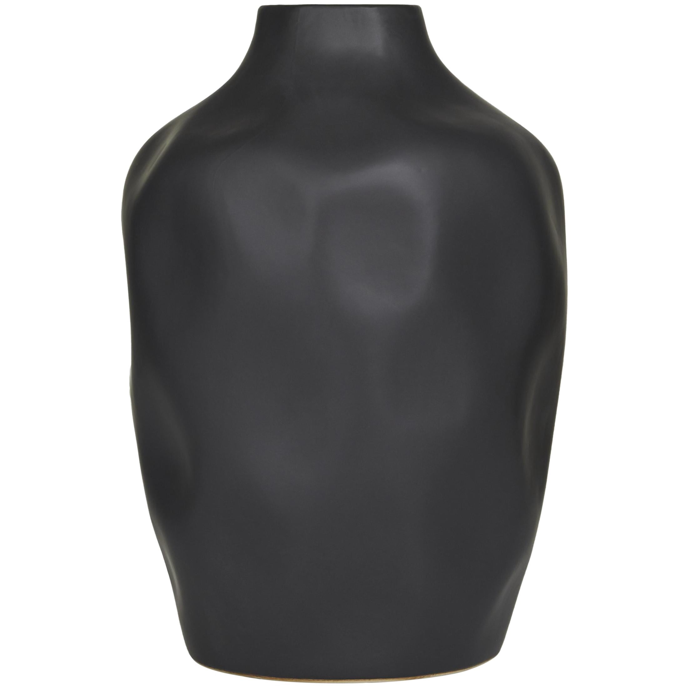 CosmoLiving by Cosmopolitan 14" Abstract Faceted Black Ceramic Vase