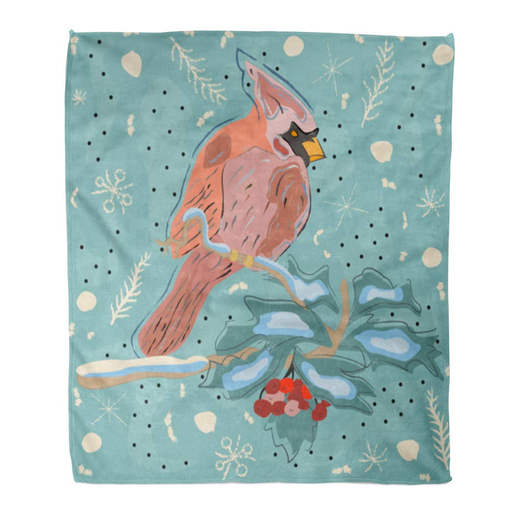 NEW Ultra Cozy /& Soft Christmas Holiday Cardinal Plush Warm Throw Blanket 50x60