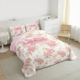 thumbnail image 3 of Manfei Dreamy Pink Bowknot Bedding Comforter Set, Vintage Rustic Flower Twin Comforter Sets, Teens Kids Child Reversible Bedding Set, Lightweight Room Decor, 2-Piece, 3 of 8