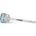 thumbnail image 3 of Sterling Silver Rhodium Plated Diamond And Sky Blue Topaz Ring (Size 9) Made In India qr4502bt-9, 3 of 5
