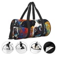 thumbnail image 5 of Fotbe Cow Pattern Foldable Sports Gym Bag with Wet Dry Pocket, Ultralight Travel Bag, Large Capacity Duffel Bag, Splash Proof Carry on Bag, Overnight Bag, Weekender Bag, 5 of 8