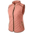 thumbnail image 2 of NE PEOPLE Women’s Quilted Vest – Lightweight Sleeveless Full Zip Up Casual Stand Collar Padding Gilet Jacket with Pockets NEWV40 Soft Pink 1XL, 2 of 6