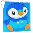 thumbnail image 5 of Piplup Shower Curtain Cartoon Art Bath Shower Curtains with 12 Hooks, Waterproof Washable Polyester Bathroom Home Decor Set 72x72 Inch, Iron, 5 of 8