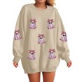 thumbnail image 2 of Duqingm Womens Halloween Sweatshirt Crewneck Cute Ghost Graphic Long Sleeve Fleece Pullover Sweatshits Oversized Fall Outfits,M, 2 of 6