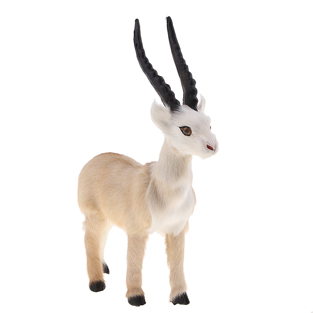 Simulation Antelope Sculpture Plush Plastic Home Collectible Animal Model 