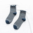 thumbnail image 3 of Umfun Women's Ruffle Ankle Socks Gingham Plaid Cute Cotton Crew Socks with Frilly Edge for Summer Spring Casual Daily Wear School, 3 of 8