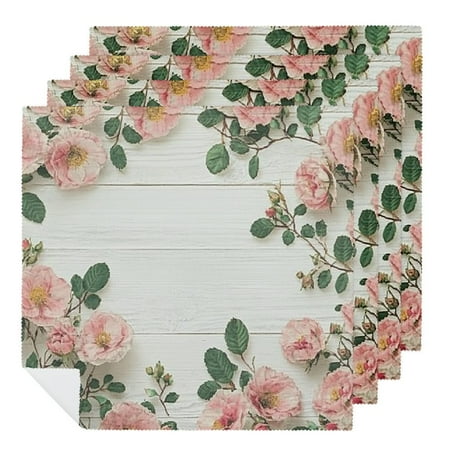 

FUMJ Flowers Leaves Cloth Napkins Polyester Dinner Napkin for Dining Table Kitchen Party Decor Home Farmhouse Kitchen Decor 2 PCS