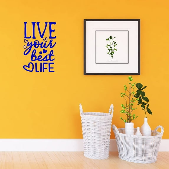 VWAQ Live Your Best Life Vinyl Wall Art Decal Inspirational Quote Saying