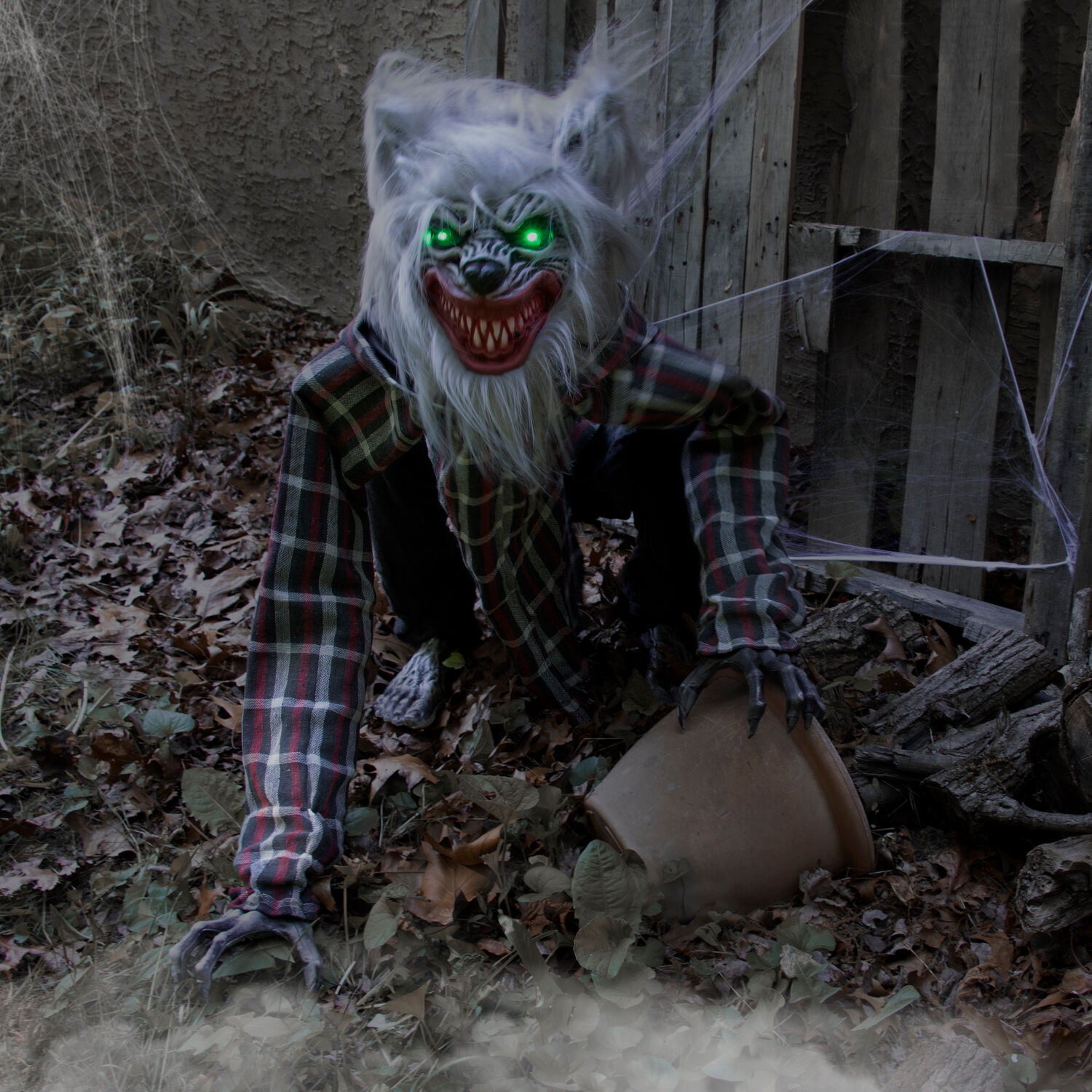 Haunted Hill Farm 30 in Werewolf Animatronic with Lights and Sound, HHWOLF-4FLSA