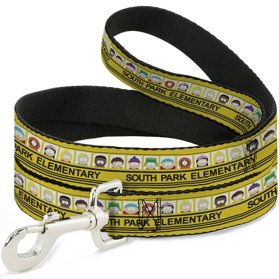 Comedy Central Pet Leash, Dog Leash, South Park Elementary School Bus Characters Pose Yellow, 4 Feet Long 1.0 Inch Wide