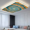 thumbnail image 5 of Fluorescent Light Covers for Ceiling Lights Classroom, Abstract Ethnic Tie Dye Magnetic Ceiling Light Cover Filter for School,Office, 2X4 FT, Pack of 1, Explosion Teal Brown, 5 of 9