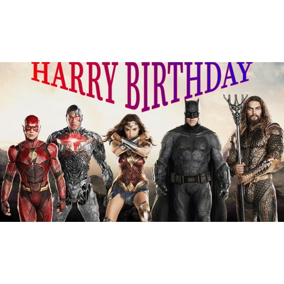 Batman Superman Birthday DC Anime Theme Backdrops Banner Birthday Party Decor Supplies,5.9x3.6ft