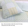 thumbnail image 2 of Comforter Set Queen Size  3-Piece Coverlet Set for Night Sleep  Bedding Quilt with Green Yellow Blue Plaid Striped Real Patchwork, 2 of 4