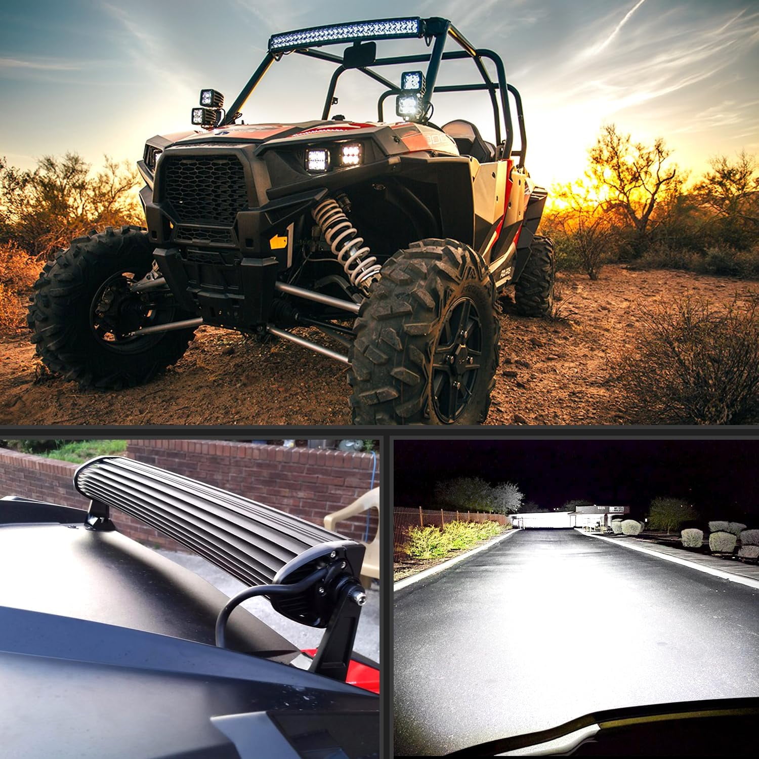 Nilight - LED Light Bar 22Inch 120W Curved Spot Flood Combo LED Driving Lamp Off Road Lights LED Work Light for Trucks Boat Jeep Lamp
